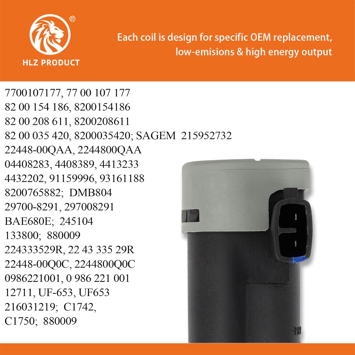 HLZPRODUCT Ignition Coil Pack Set Of 4 Compatible With NISSAN APRIO PLATINA RENAULT SCENIC II CLIO DUSTER EURO CLIO KANGOO MEGANE SCENIC 1.6 2.0 L4 Replacement For UF653 7700107177