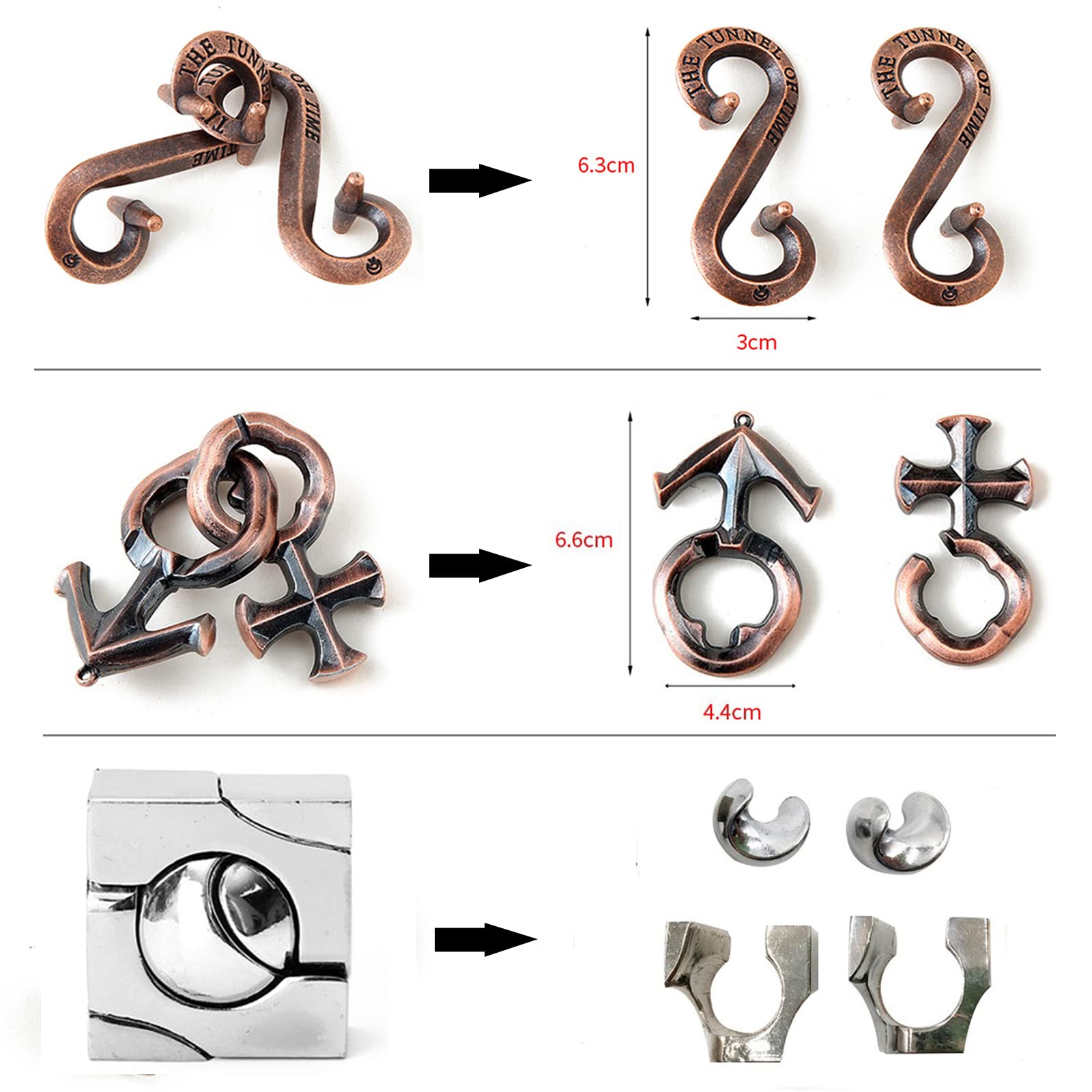 Joyeee Rompecabezas Metal, Brain Teaser Puzzle Desbloqueo Enclavamiento Desenreda Juego IQ Entrenamiento, Juguetes de Educativa Inteligencia para Adultos y Niños Challenge, Dificultad Alta - 25Pcs A