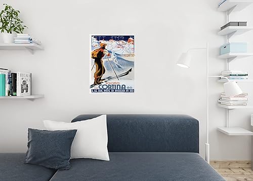 Miniatura 6 de Dolomiti Cotina Esquí Esquí Vintage Ilustración Viajes Art Deco Vintage French Wall Art Nouveau 1920 Publicidad Francesa Póster Vintage Impresiones