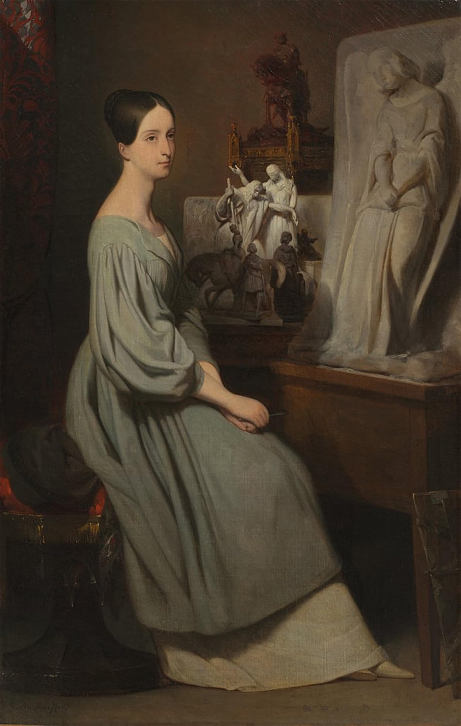 POSTERIIk Vintage Print Pop Art Landscape Artwork Princess Marie Dorléans in Her Studio by Ary Scheffer Art Prints for Office Home Decor 60x90cm