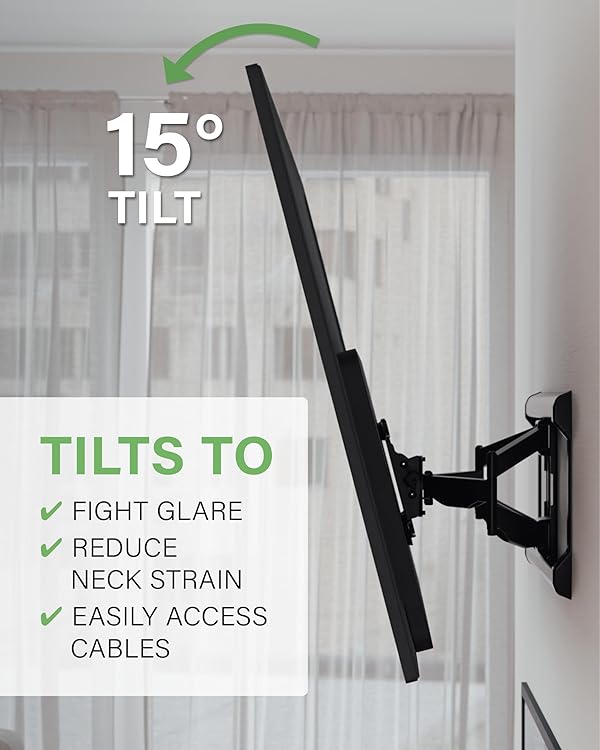 SANUS Full Motion TV Wall Mount for TVs up to 90" - Premium Design Extends 24" with Fingertip Swivel and Tilt - Easy 20 Minute Install - OLF24 by Sanus - Image 5
