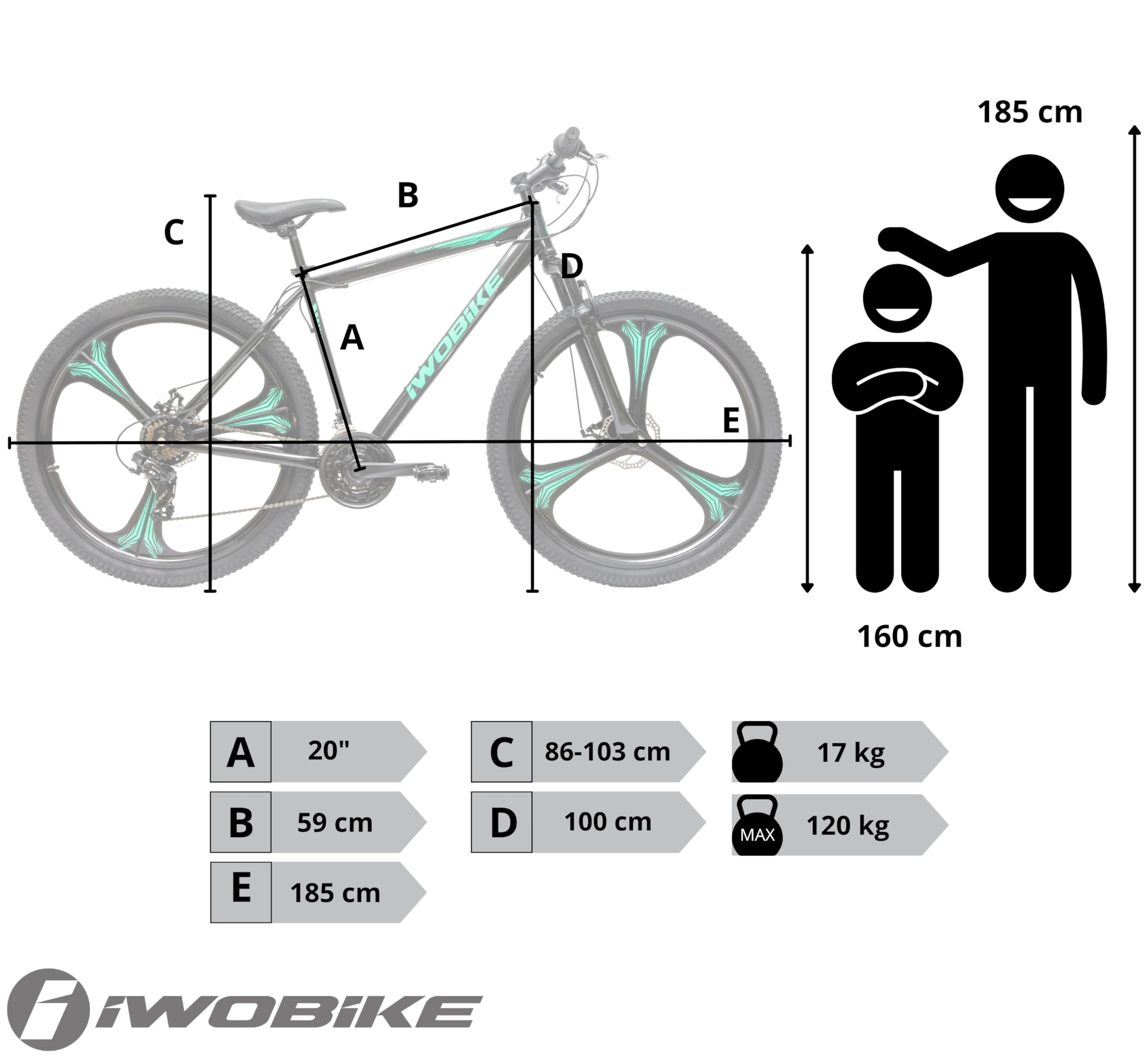 Rower Górski MTB, 29 Cali, Czarny, Męski, 21 Biegów | Rower Górski MTB, 29 Cali, Czarny, Męski, 21 Biegów, Rama Stalowa 20", Amortyzacja Przednia, Hamulce Tarczowe
