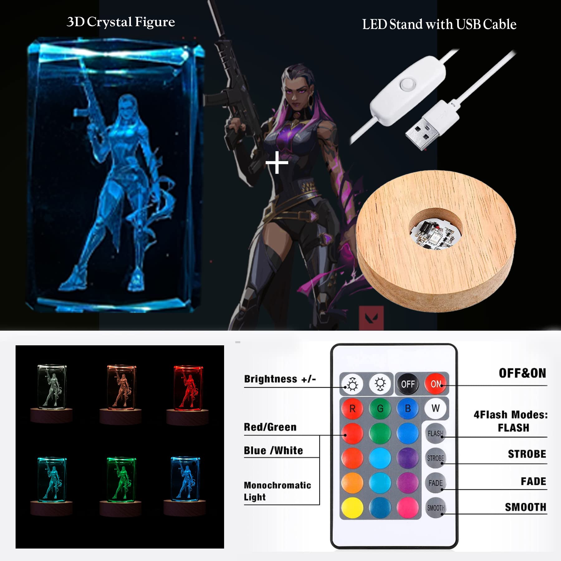 Amazon.co.jp: SUPIA Valorant 3D クリスタルフィギュア