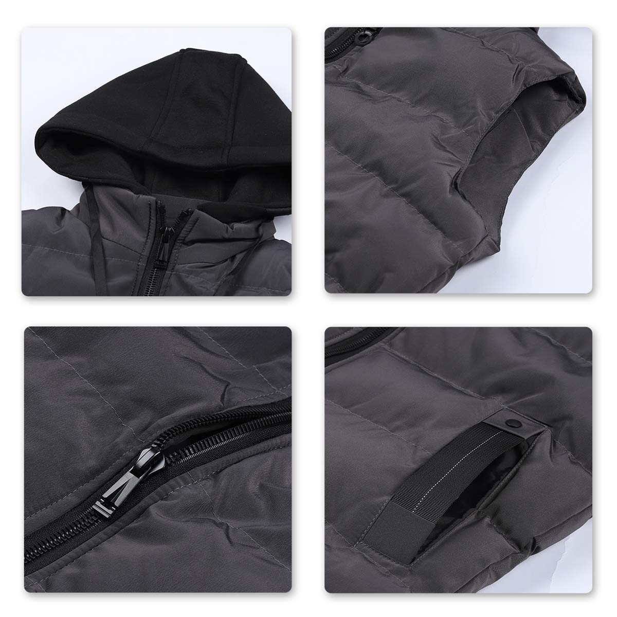 YOUTHUP Hombre Chalecos Exteriores con Capucha En Invierno Abrigo sin Mangas para Hombre