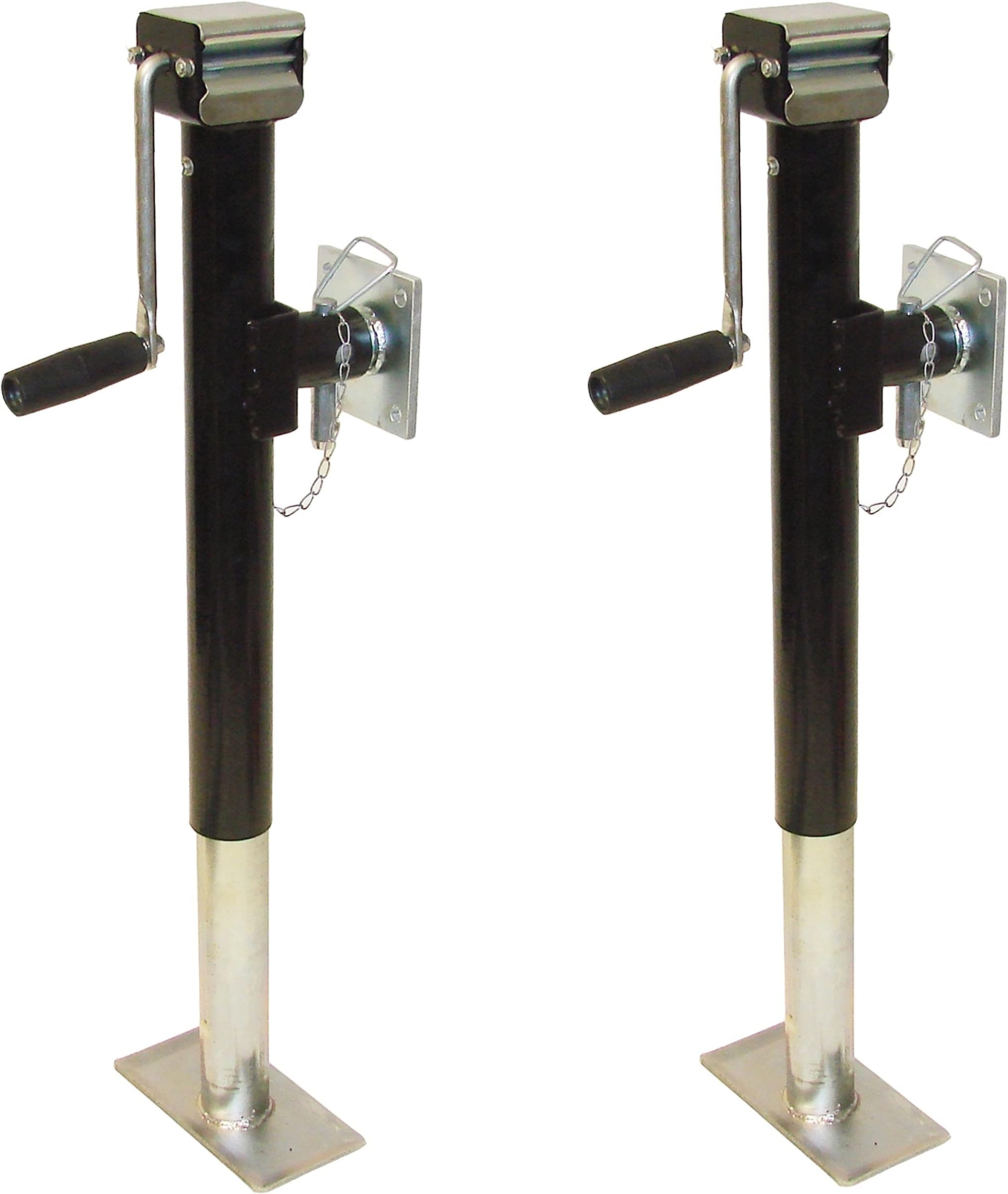leisure MART 2 x Side winder trailer lift and support jacks with swivel mounting plates 1265kg Pt no. LMX2174