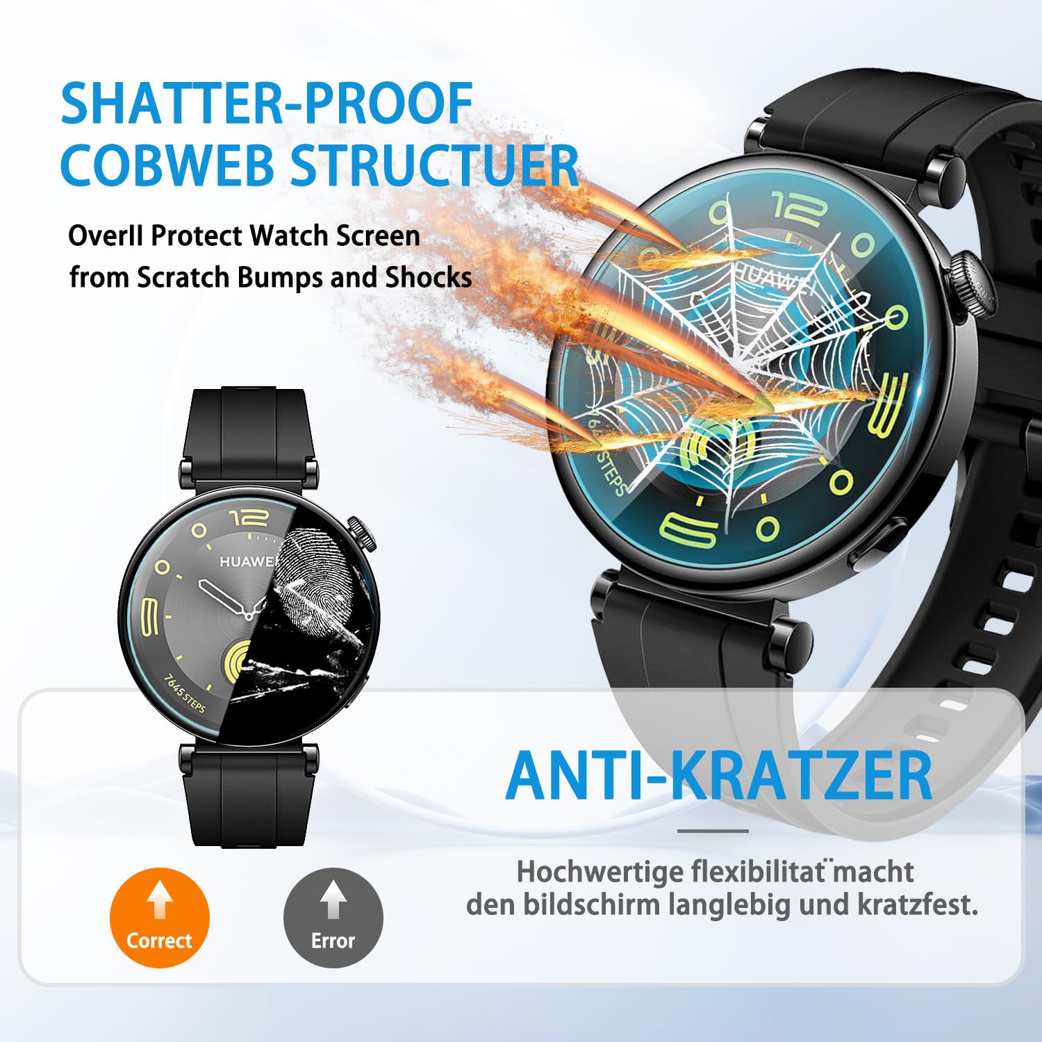 Amazon.co.jp: Suoman for HUAWEI WATCH GT4 41mm 保護フィルム(4枚 