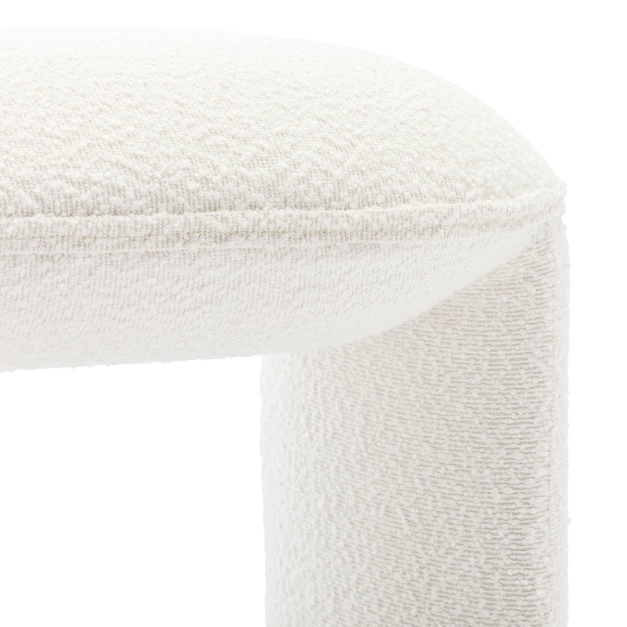 sweeek - Banc ou Bout de lit en Tissu Bouclette Blanc crème L 100 x P 44 x H 41cm - Shawn