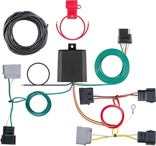 CURT 56345 Arnés de cableado de remolque personalizado de 4 pines para el lado del vehículo, se adapta a Ford Escape, Mazda Tribute