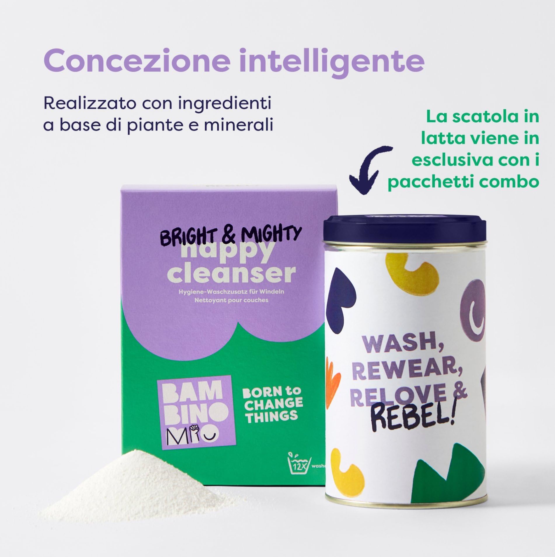 Bambino Mio Igienizzante Bucato Bebè 750g Rimuove le Macchie Pelli Delicate