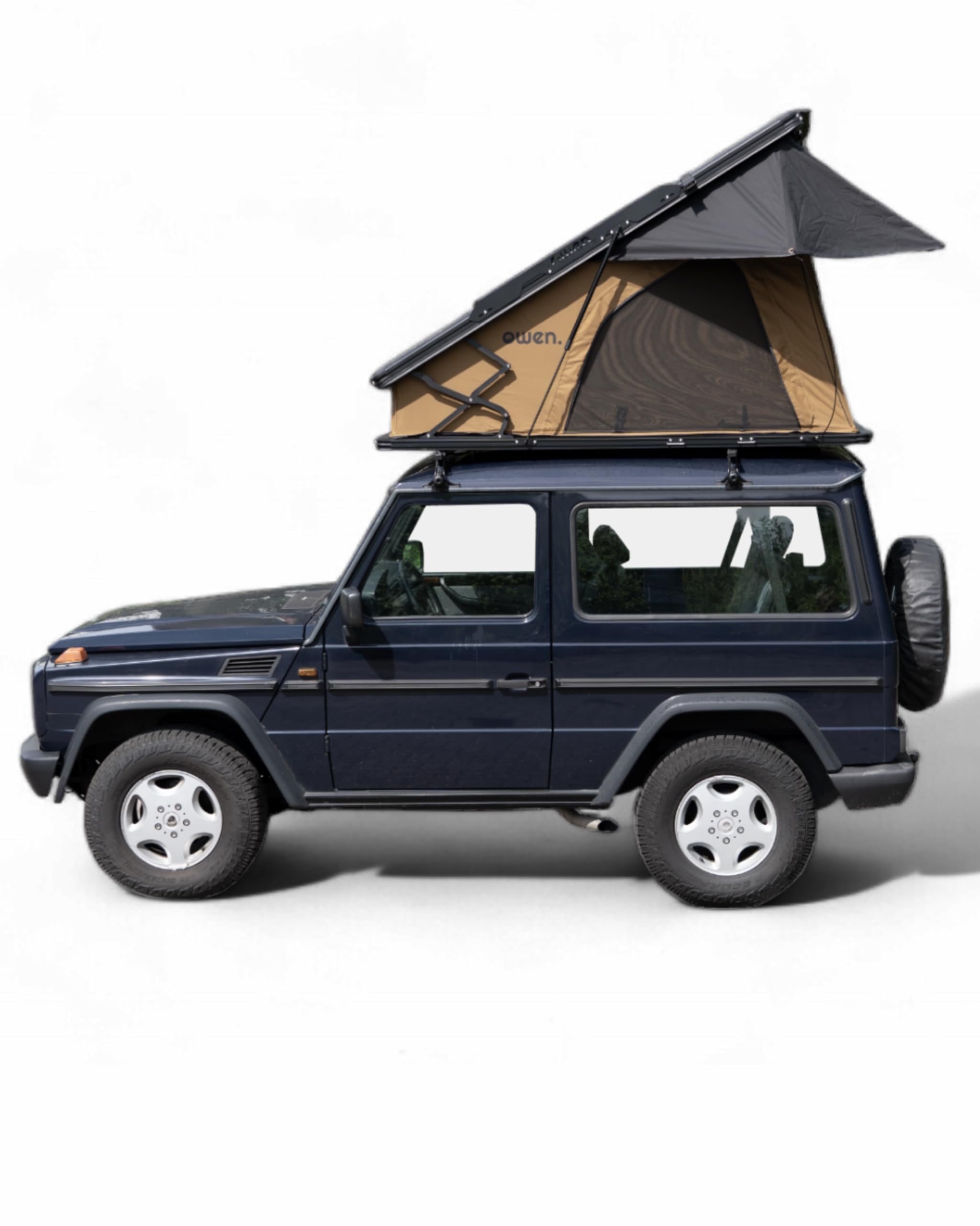 Owen | Alumaster Two + Tente de Toit Voiture | Tente de Toit Voiture spacieuse et Confortable | Grande Surface de Couchage | Imperméable à l'eau | Auvent et Accessoires Inclus