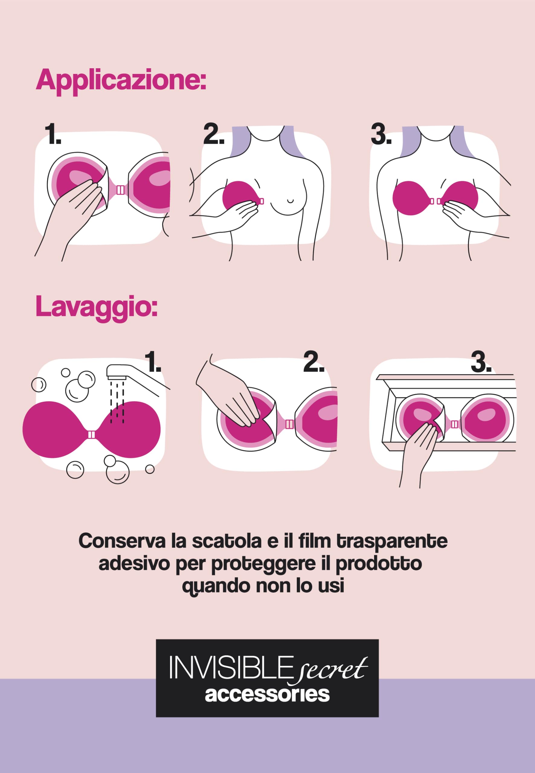Lovable Reggiseno Invisibile e Adesivo, Senza Spalline, Coppe Adesive con Tessuto Esterno, Autoreggenti, Riutilizzabili, Invisible Secret Donna