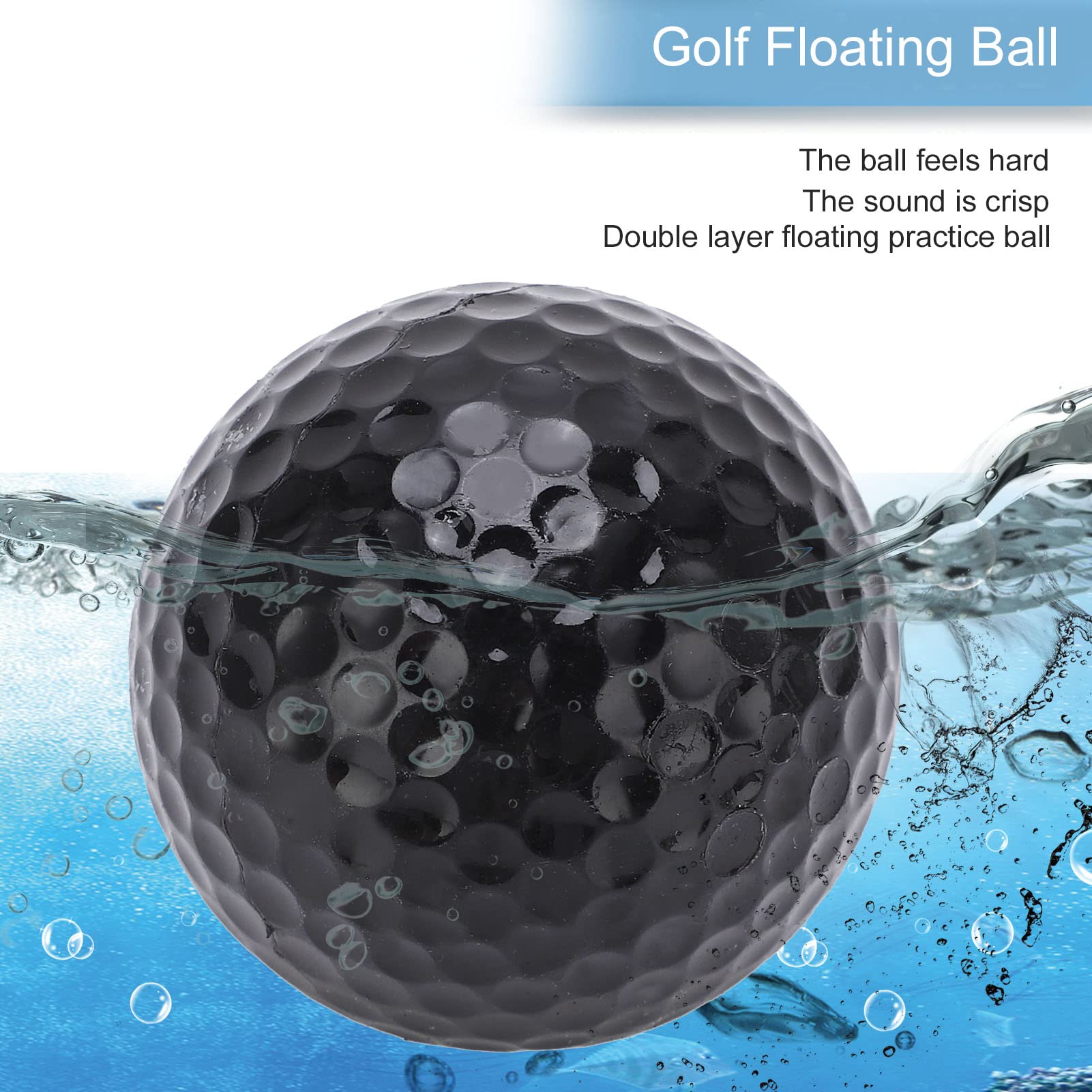 BuyWeek Pelotas de Golf flotantes 2 Capas Flotador Rango de Agua Pelota de Práctica Entrenamiento Negro