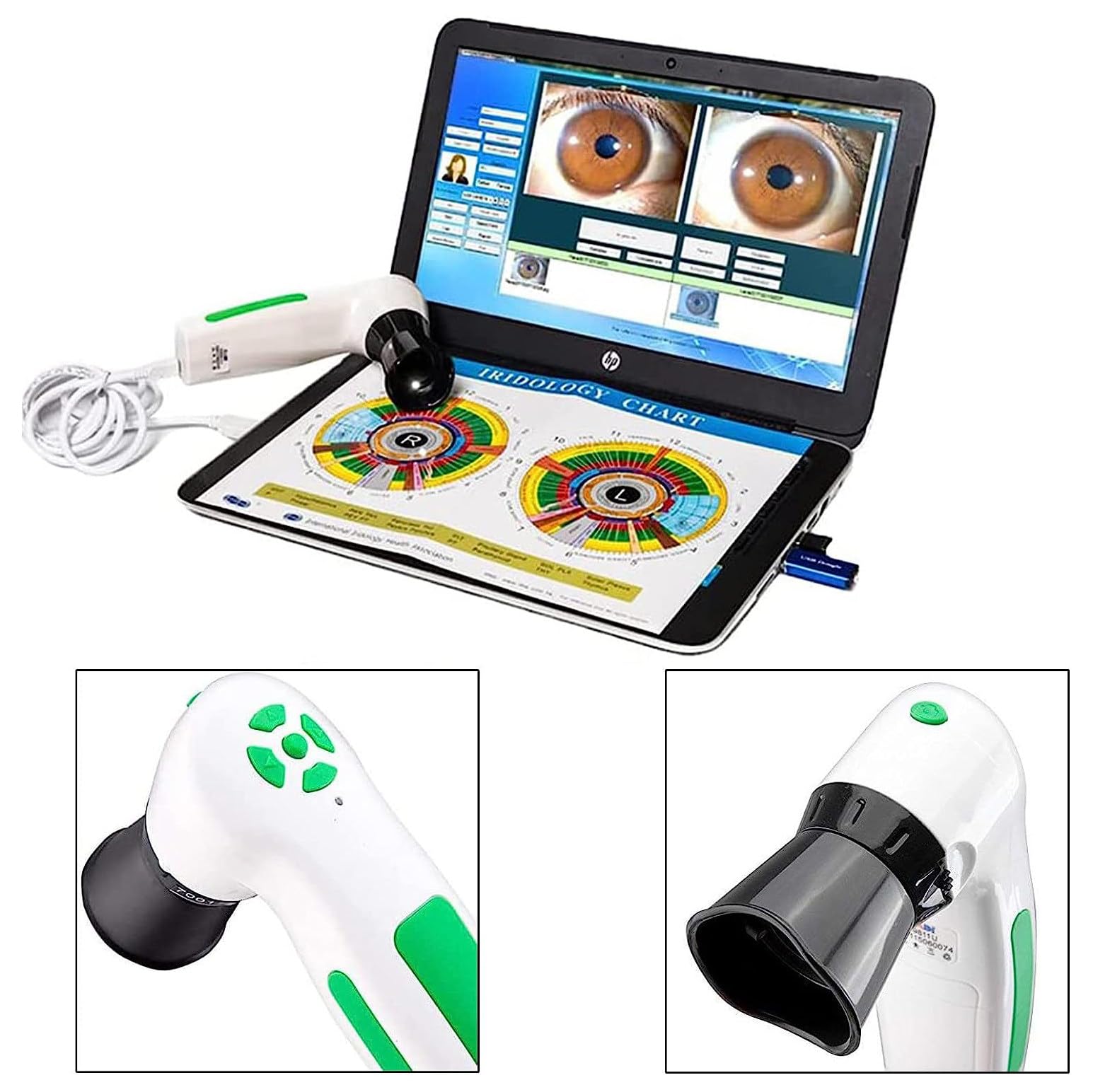 CaméRa Iridoscope MéDicale, Analyseur Iris + Iridoscope Usb + CaméRa Iridologie + Logiciel Pro Iris Eye Diagnosis, Compatible Avec Windows 10, 8, 7, Xp, Vista,Manually