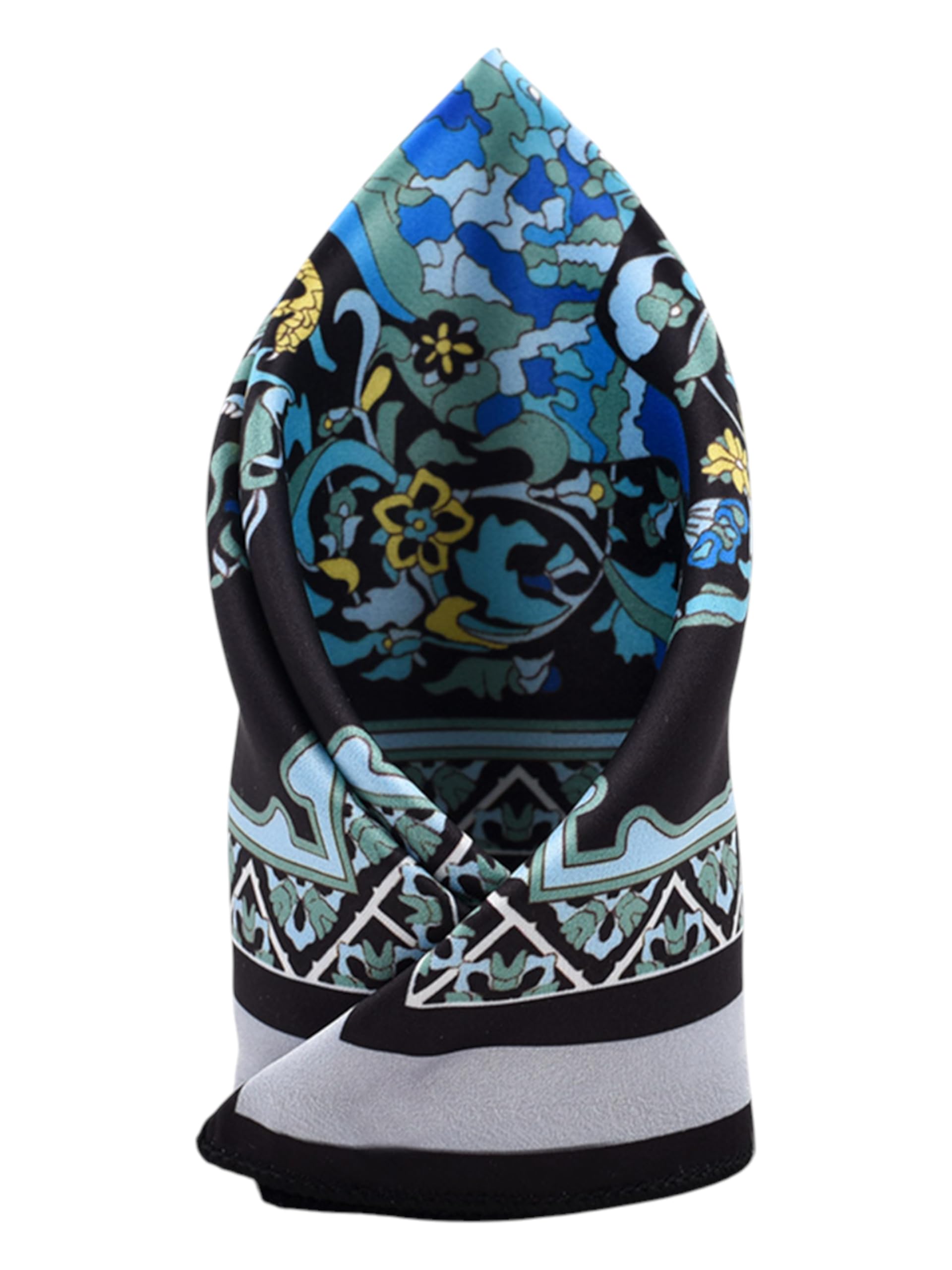 manyavar Men's Satin Printed Pocket Square (1pc)-picture-40
