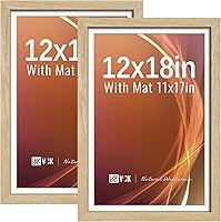 Vista 39 de VCK Paquete de 2 portarretratos de 8 x 10 pulgadas, roble natural, madera de alta gama con vidrio templado, para fotos de 5 x 7 pulgadas