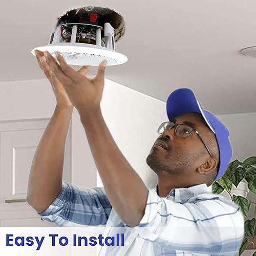 Miniatura 6 de Vaiyer Juego de 10 altavoces de techo de 6.5 pulgadas, 8 ohmios y 200 vatios, montaje empotrado en la pared en el techo de 2 vías de graves medios,