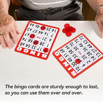 GSE Bingo Game Cards with Easy-Read Numbers, 100 Reusable Bingo Sheets Set