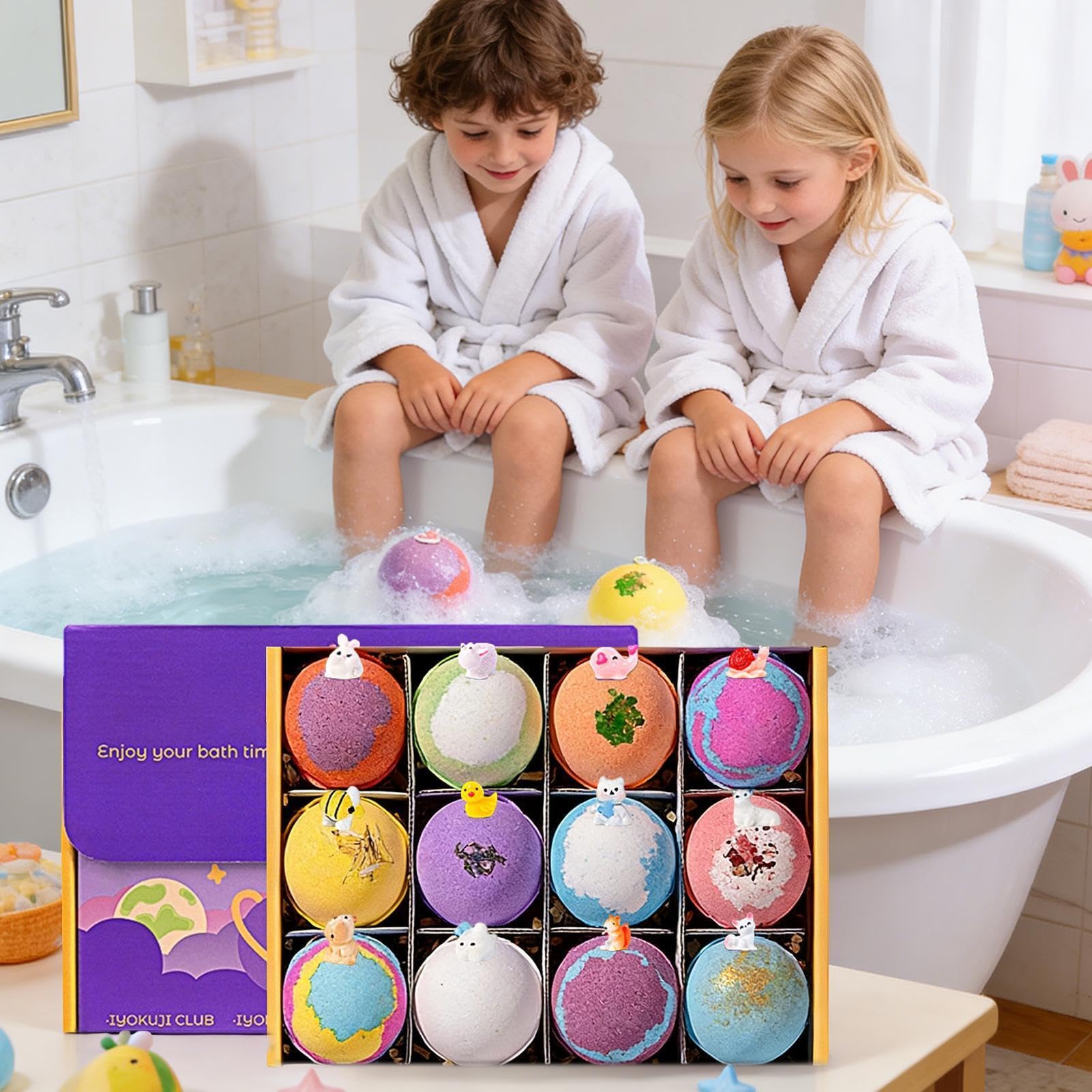 Bolas De Sal De Baño Para Niños Con Juguetes En El Interior, Impulso Del Desarrollo Cognitivo, 1 Juego/12 Piezas, Set De Regalo Bath Bom.b, Baño De Burbujas Gaseosas, Suave Y Apto Para Niños,