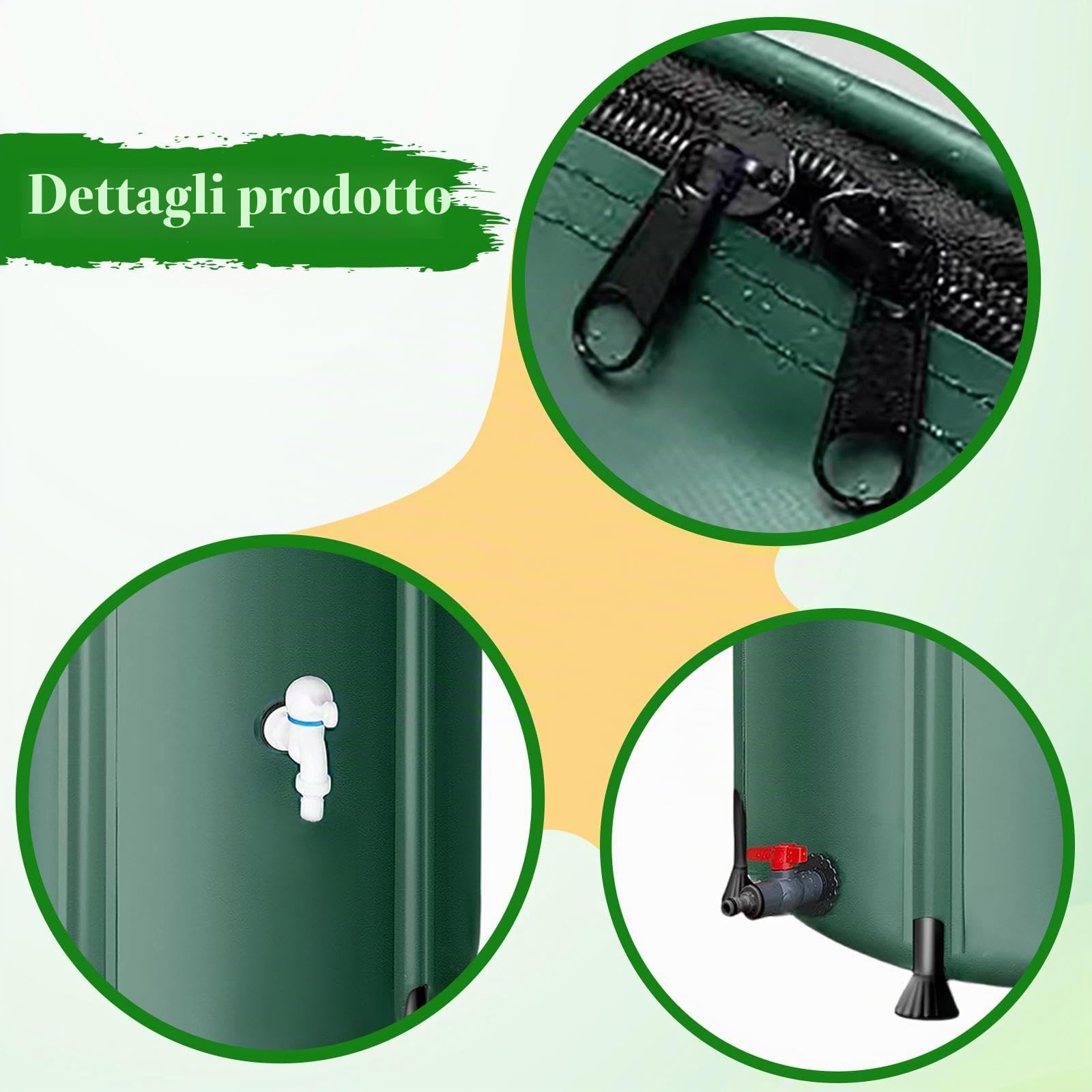 Baoblaze Barile di Raccolta dell'Acqua piovana Pieghevole, Raccoglitore d'Acqua, Serbatoio di stoccaggio dell'Acqua piovana Portatile in PVC per, 50 Litri