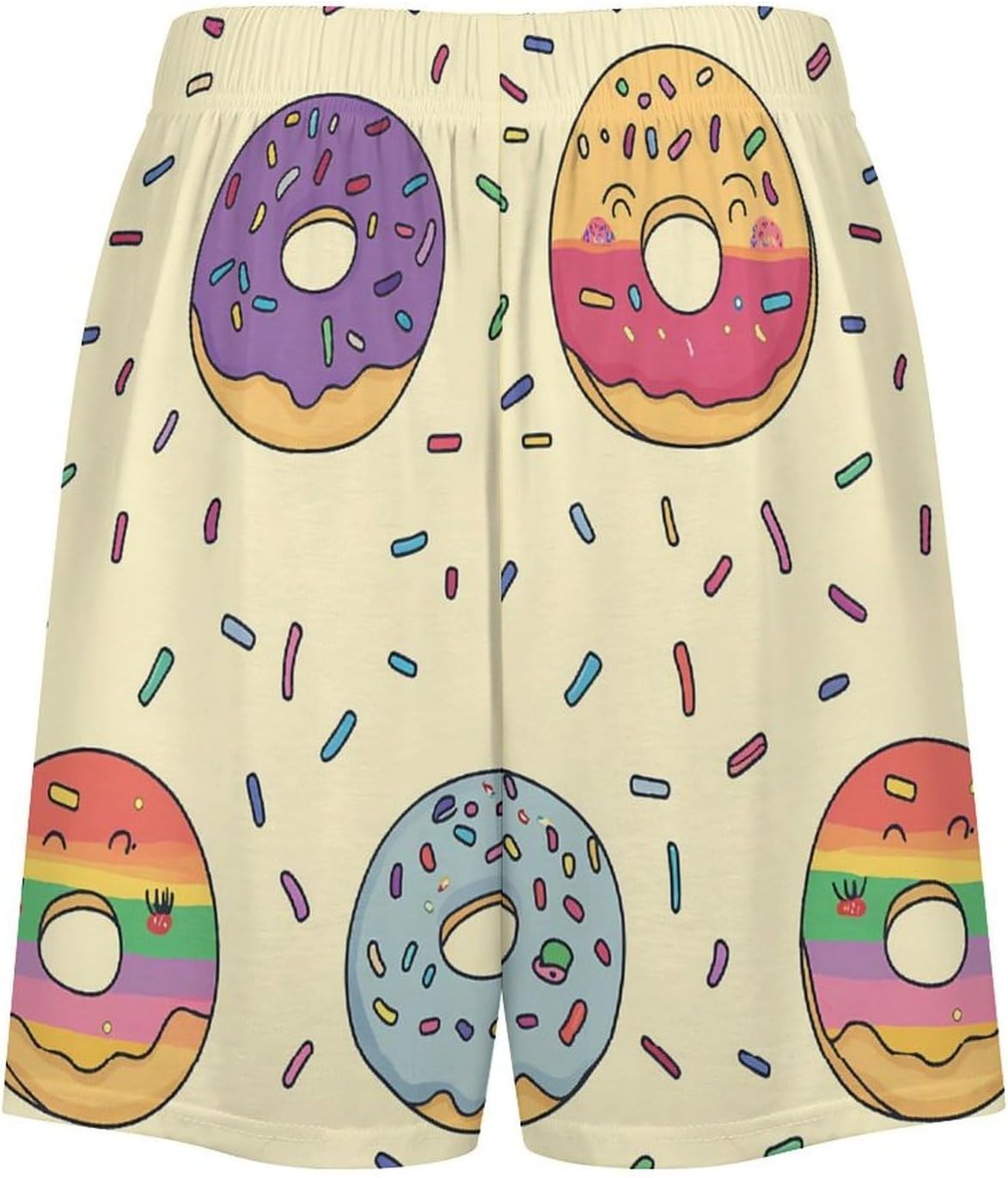 Donuts Colorful Doughnuts Sweet Mens Pajama Shorts Drawstring Pajama Pants Pj Bottoms with Pockets