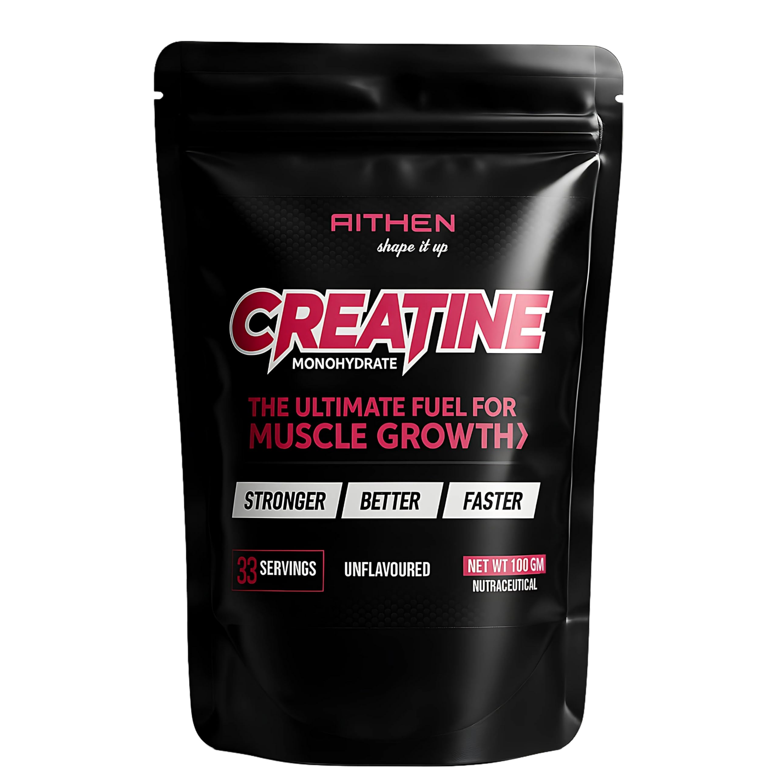 AITHEN Creatine Monohydrate Powder | Monohydrate Supplement for Lean Muscle, Strength & Energy - Unflavoured - 33 Servings - 100g-image-37