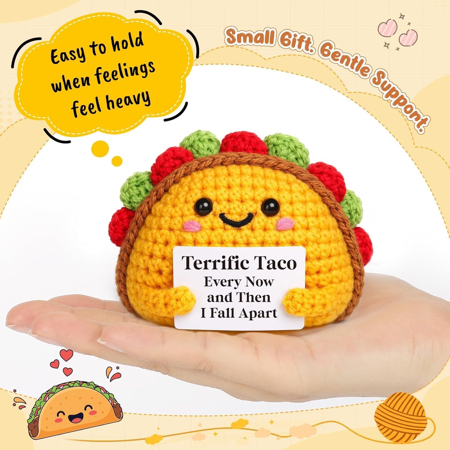 OCCdesign Mini Fall Inspirational Crochet Terrific Taco Gift for Women Men