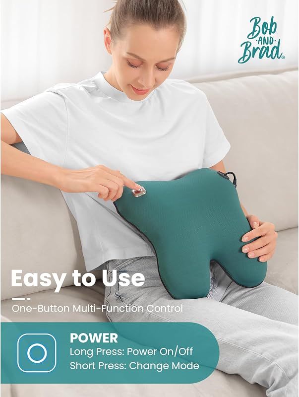 BOB AND BRAD EZBack Elektromos Hátmasszírozó Fűtéssel, Shiatsu 3D Gyúró Nyak Masszázsgép, Izomfájdalom Enyhítő Párna Hátra Nyakra Lábra