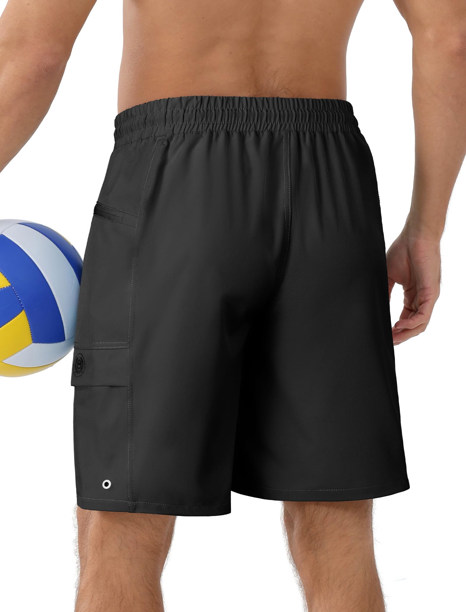 APTRO Badehose Herren ohne Futter Schnelltrocknend Lang Sporthose Badeshorts mit Reißverschlusstasche und Verstellbarem Tunnelzug