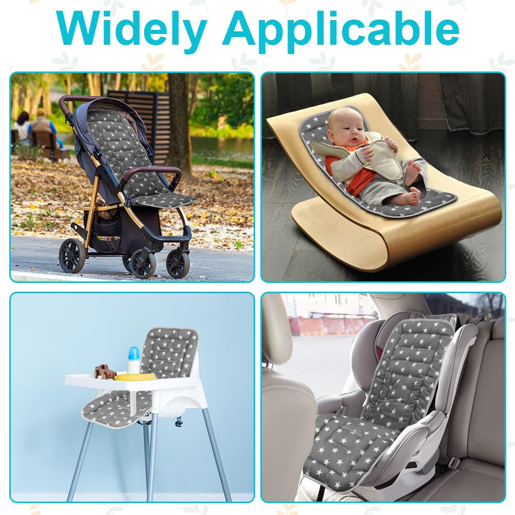 Colchoneta para Sillas de Paseo, Cojín Carro Bebe Universal, Forro de Cochecito de Bebé, Forro para Asiento de Cochecito para El Cochecito y Asiento Carro, Transpirable Suave Algodón