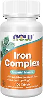 NOW Foods - Complexo de Ferro - 100 comprimidos