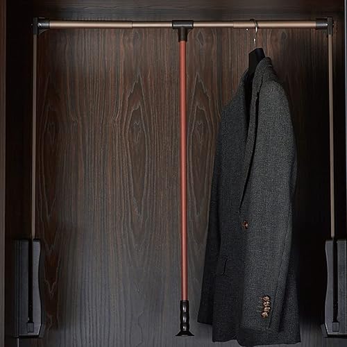 Varillas de armario extraíbles para colgar ropa, elevador de riel de armario Varillas de aluminio ajustables y resistentes para armario, sistema de