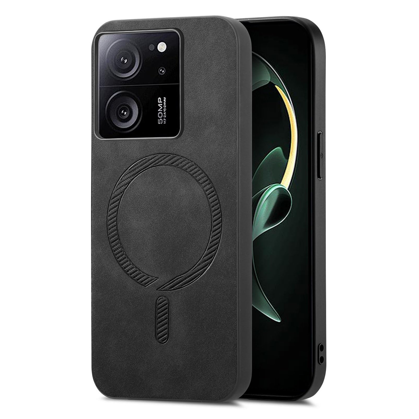 Compatible with Xiaomi 13T/13T Pro/Redmi K60 Ultra Leather Case Magsafe, Magnetic Soft PU Vintage Leather Phone Case for Men & Women, Anti-Scratch, Slim Designer Cover for Redmi K60 Ultra (E)