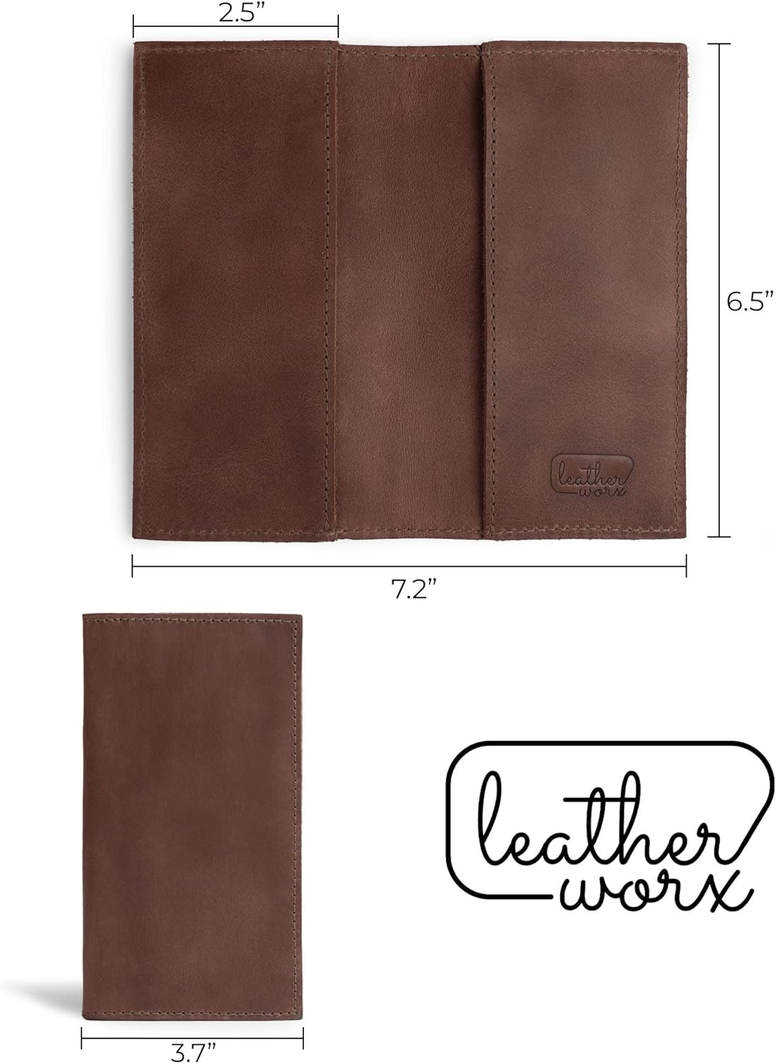 Checkbook Cover, Minimalist Organizer for Personal or Business Finances, Bill Holder, Full Grain Leather, Handmade, Bourbon Brown - Image 4