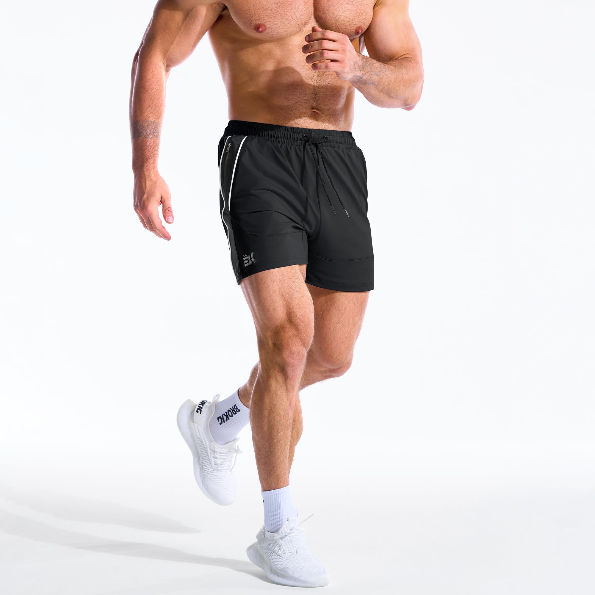 ZENWILL DRI-Armor Pantalones Cortos Hombre Deporte Cremallera Running Gym Secado Rápido