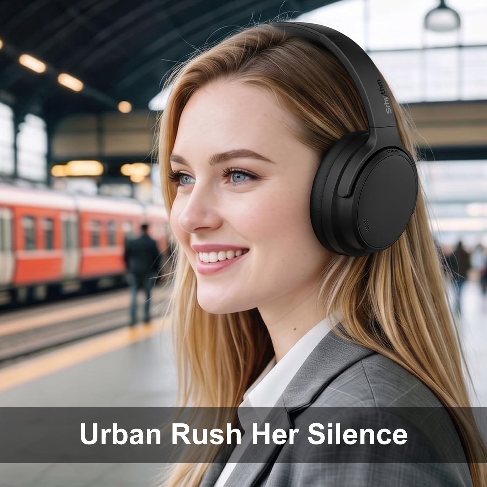 Srhythm NiceComfort 35 (2a generazione) Cuffie ibride con cancellazione del rumore, Bluetooth 6.0 wireless, 5 microfoni con ENC, trasparenza, audio spaziale, 140 ore di riproduzione, bassa latenza, EQ