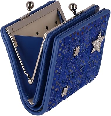 ツモリチサト ミニ財布 がま口 二つ折り財布 キラメッシュ ブルー 青 キラメッシュ 2つ折り財布 がま口 ミニ財布 / tsumori chisato CARRY