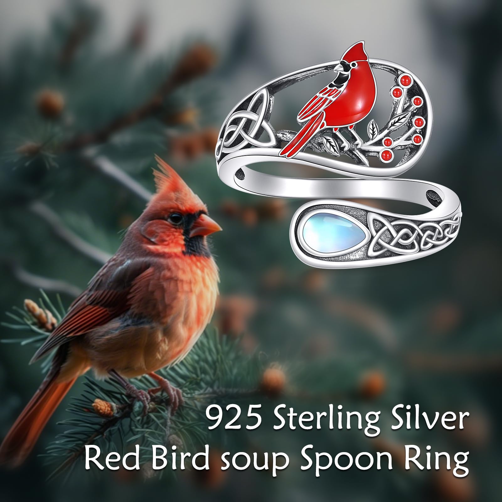 Vadmans Tier Löffel Ring Sterling Silber Verstellbar Ring Schmuck Geschenke