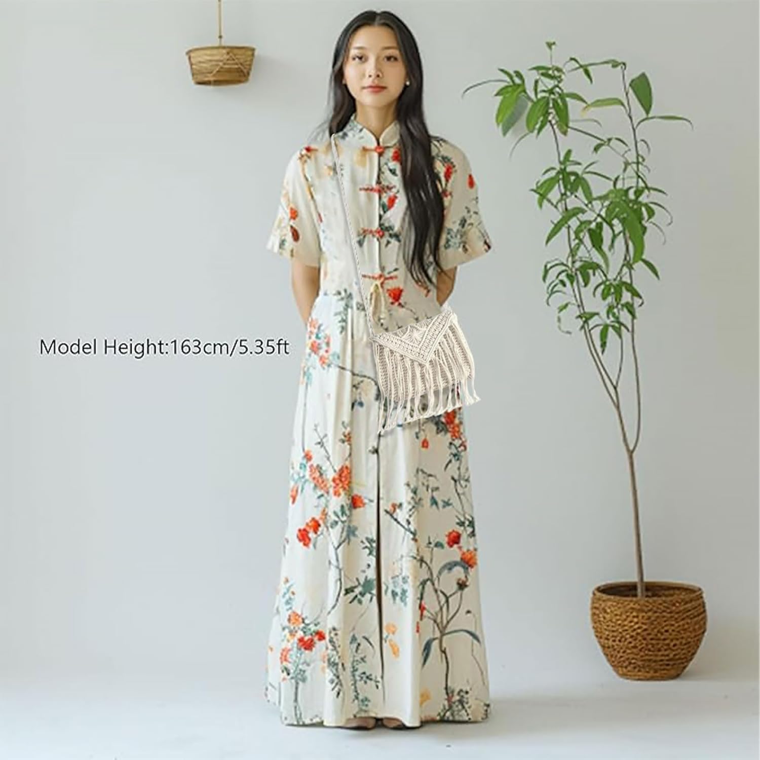 Eiyye Crochet Crossbody Bag for Women Handmade Macrame Fringe Shoulder Purse Boho Purse Fall Festival & Travel Bag Lightweight Tassel Tote Handbag - Image 8