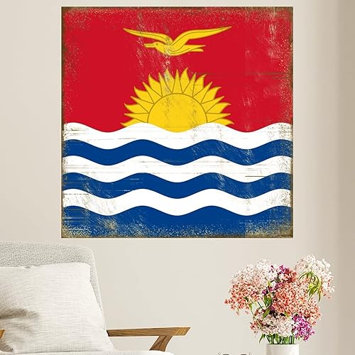 Miniatura 2 de Kiribati - Calcomanías de pared con bandera nacional de Kiribati mural patriótico de Kiribati recuerdo de ciudad arte de pared póster extraíble