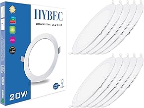 HYBEC - Faretti LED da Incasso per Cartongesso, Faretto LED Incasso, 6500ºK 20W (Pack 10)