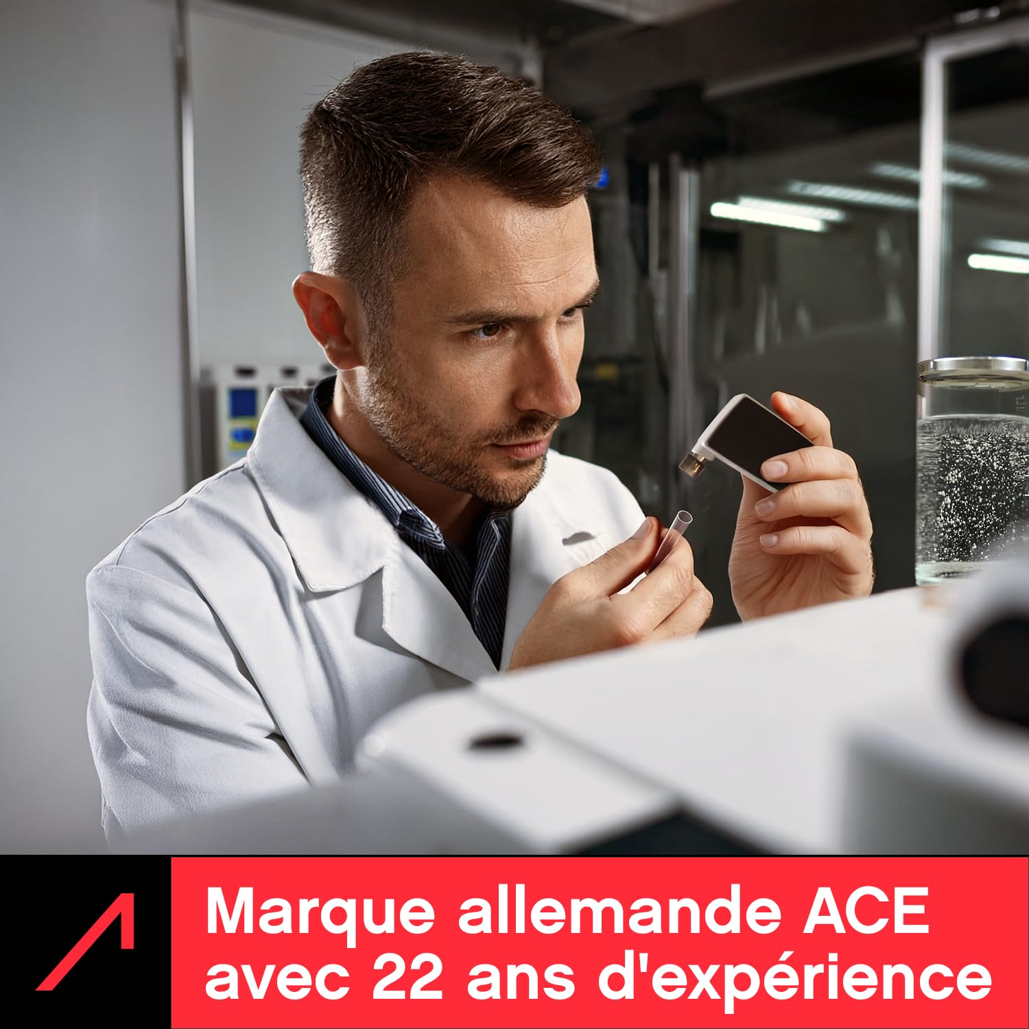 ACE Alcootest XS Lite - Précision de 96,3% (TU Vienne, Janvier 2026) - Testeur d'alcoolémie calibré Selon Les Normes policières - Ultra Compact
