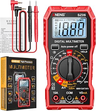 Digital Multimeter with LCD Backlit Screen Handheld Ammeter Voltage Ohm Tester Meter Diode Buzzer Multimeter Portable Multimeter Digital Multimeter with LCD Backlit Screen Handheld Ammeter