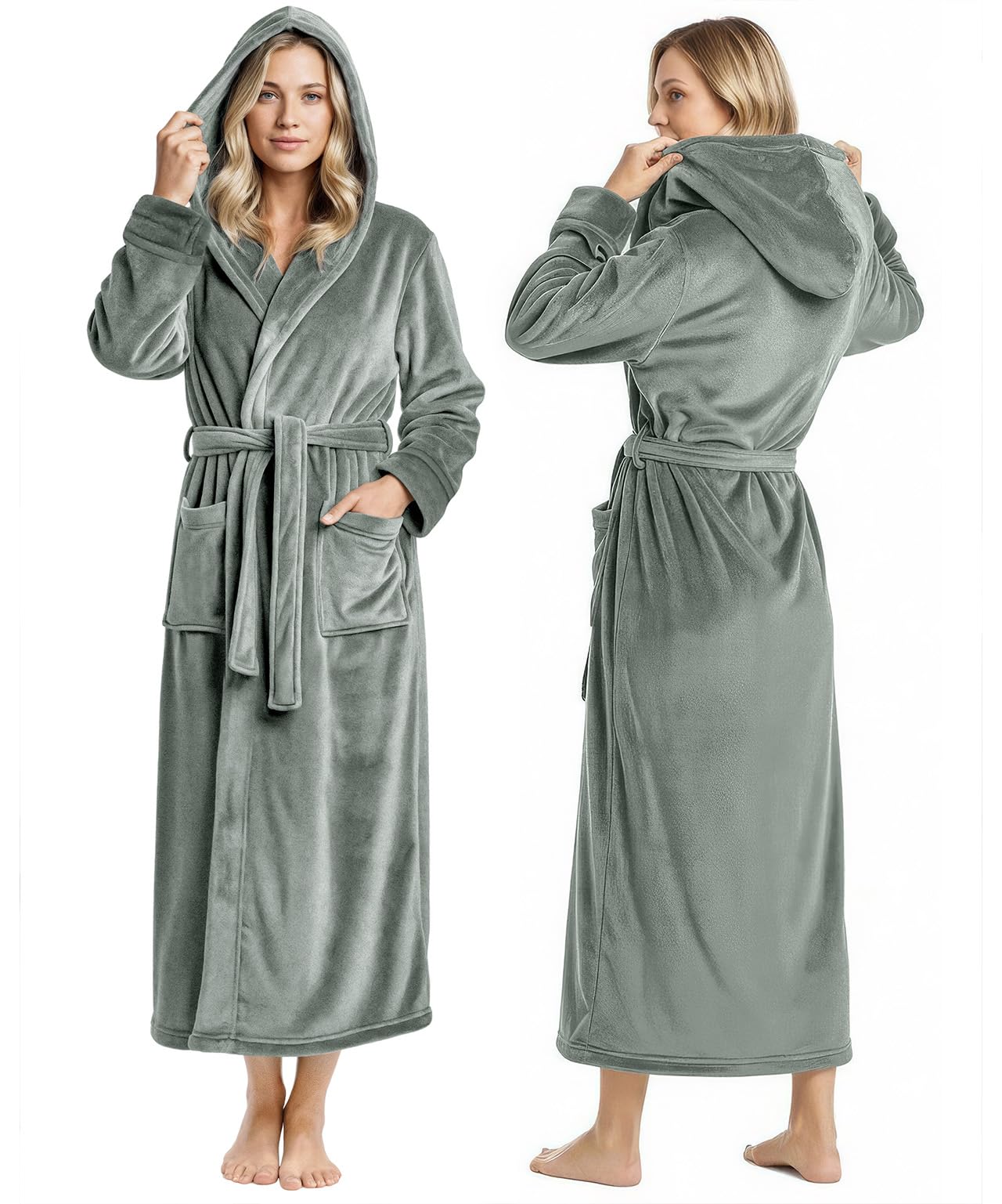 NY Threads Premium Soft Robes for Women with Hood Plush Fleece Bathrobe OEKO-TEX STANDARD 100