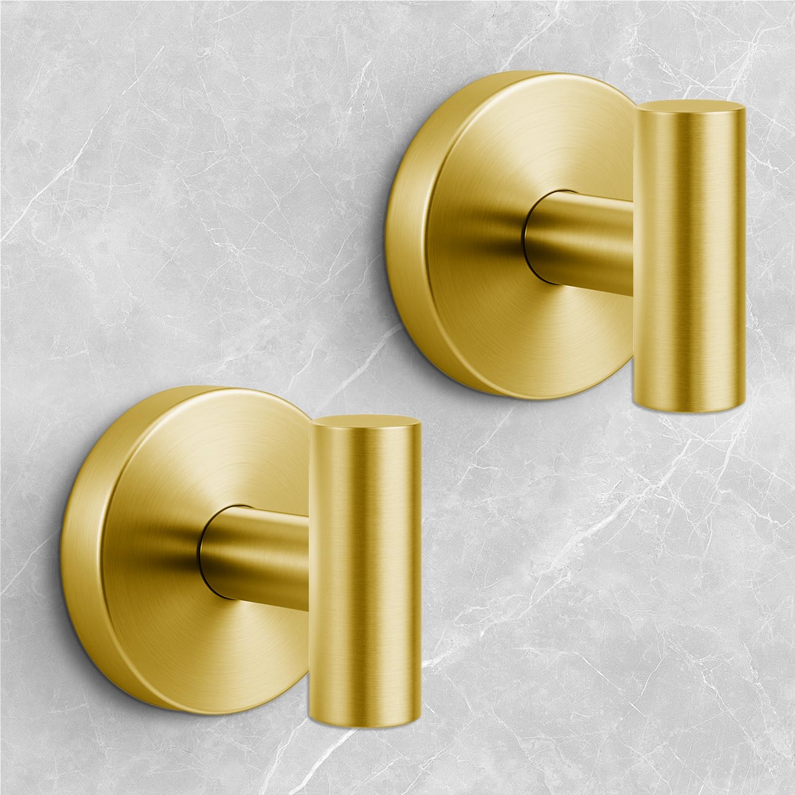 Shower Hooks for Inside Shower,No-Drill Removable&amp;Reusable Towel Hooks for Bathroom,Heavy Duty Suction Cup Hooks for Glass Window,2 Packs(Gold)