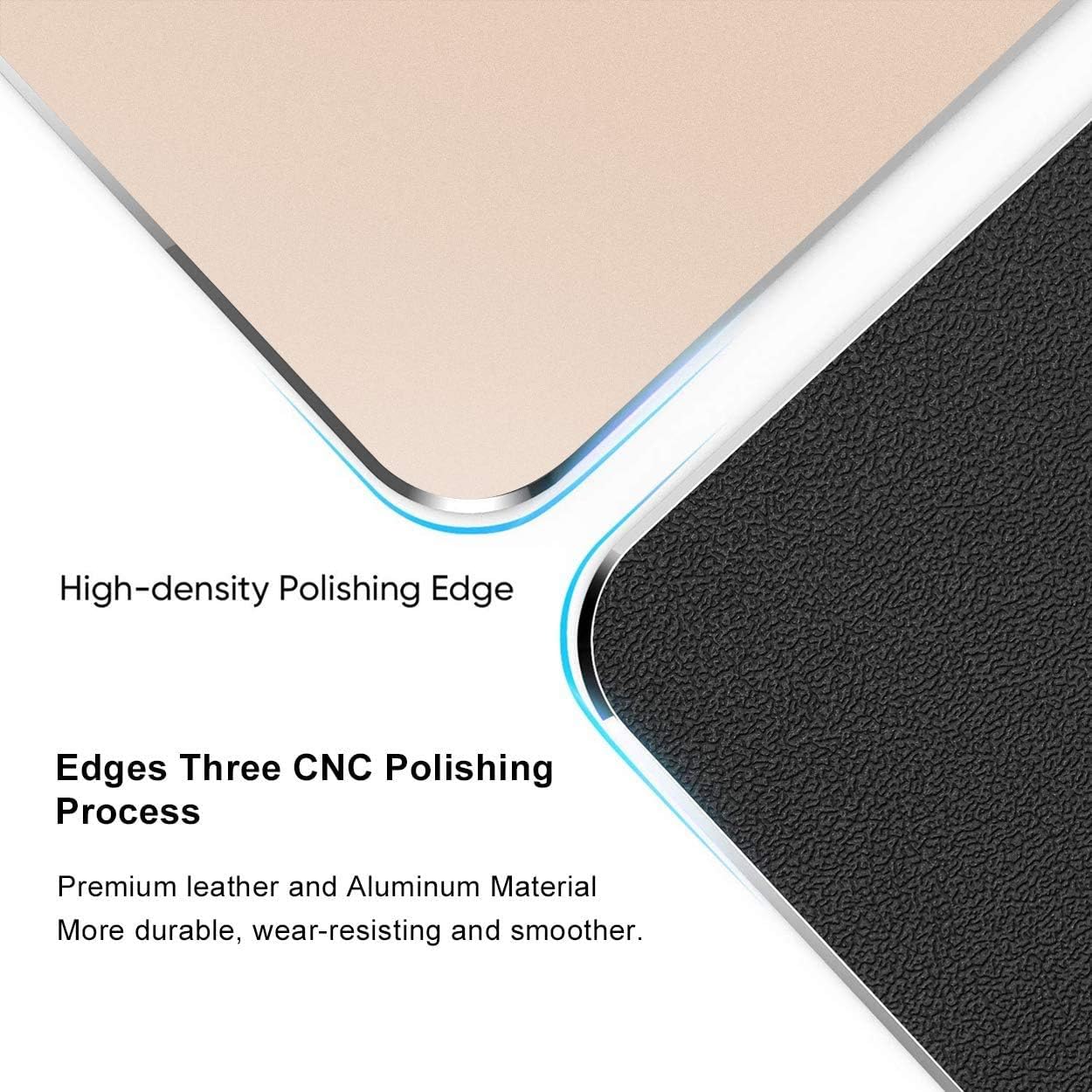 Aluminum Mouse Pad,Metal Hard Magic Mouse Pads.(Gold) 9.5 X 7.9 in
