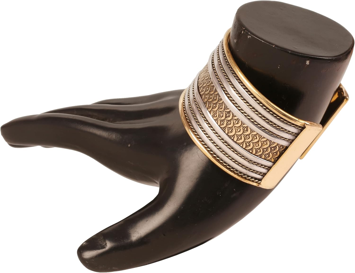 Touchstone Indian Bollywood Handcrafted Slip In Easy To Wear Stylish Wrist Enhancer Designer Broad Jewelry Cuff Bracelet For Women and Men. - Image 7