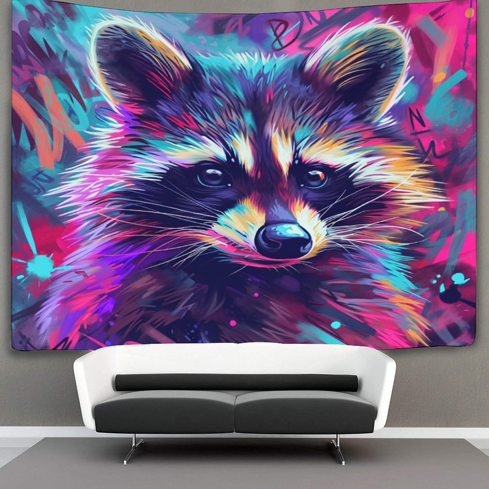 kaiyun Animal Tapestry Raccoon Wall Hanging Tapestries for Bedroom Living Room Apartment Dorm Decorations Wall Art Decor 150cmx200cm