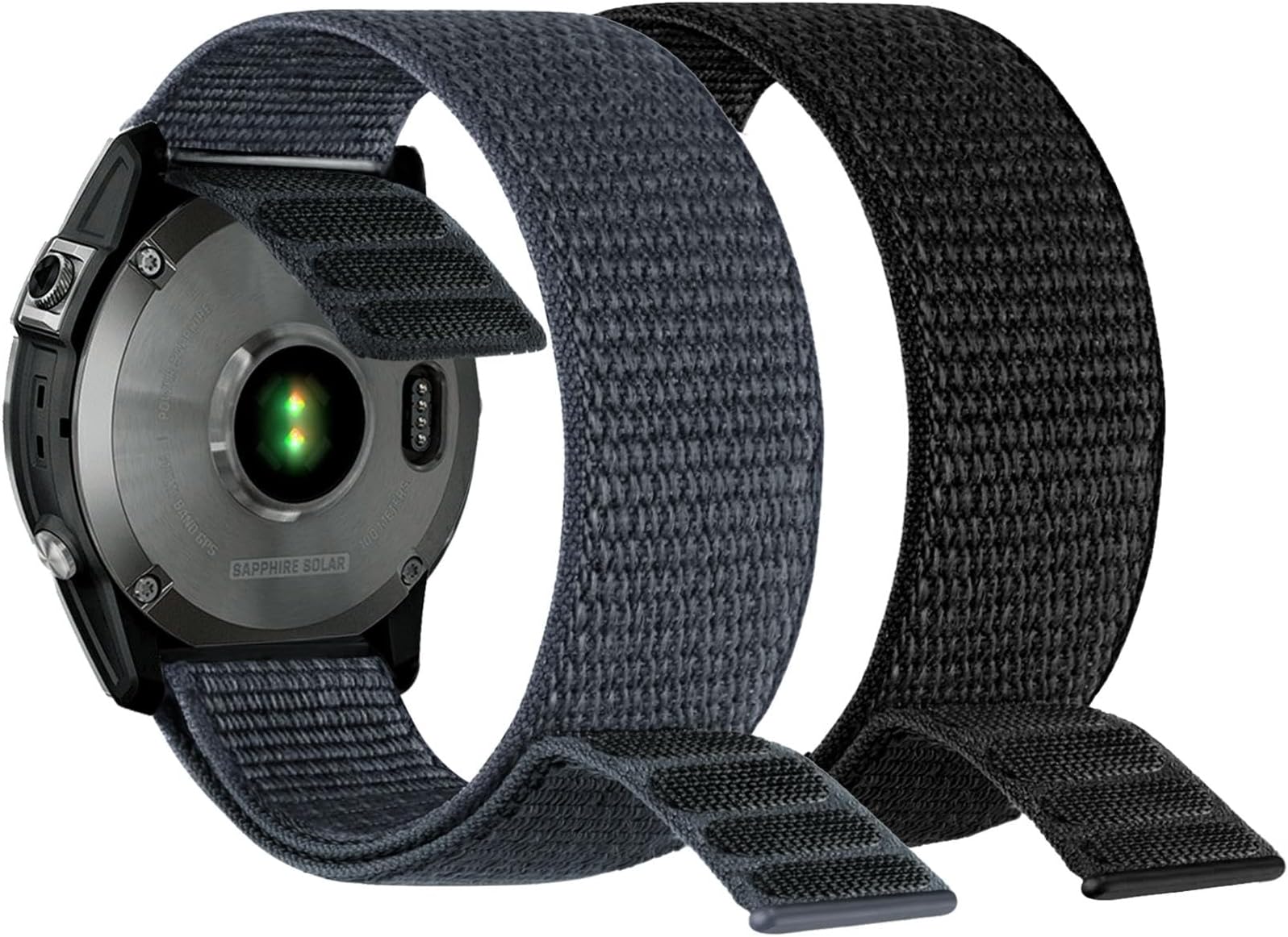 Abanen Hook and Loop Quick Dry Watch Band for Fenix 8 47mm/ epix Pro 47mm / Fenix 7/6/5, 22mm Woven Nylon Ultralight Sport Wristband Strap for Garmin Instinct 2, Instinct 3 45mm