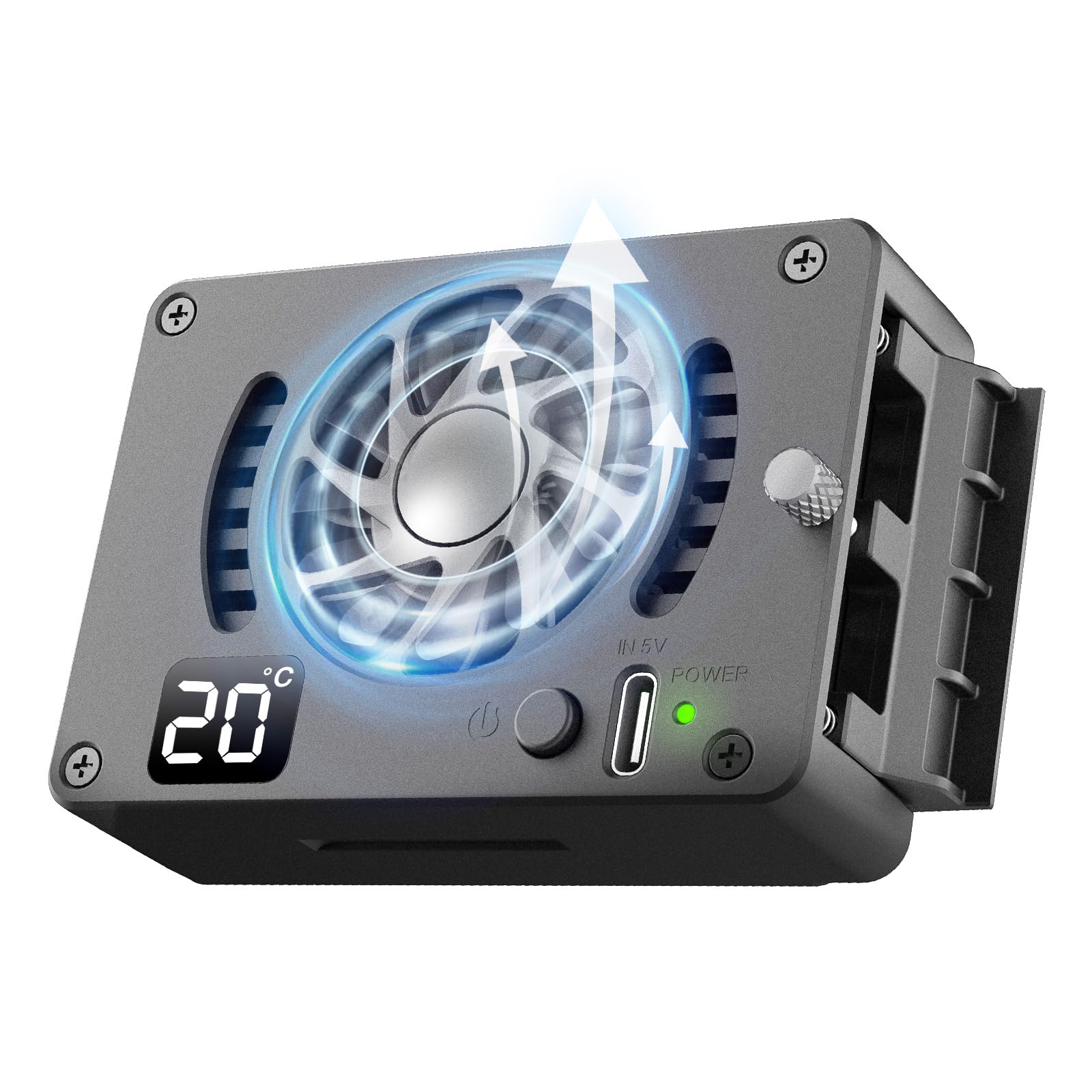 Moman FS10 Ventilateur de Refroidissement Caméra – Refroidisseur à Semi-conducteurs USB-C avec Écran, pour Vidéo 4K, Compatible A7M4/ZV-E1/A6700/FX3/R6/X-T4
