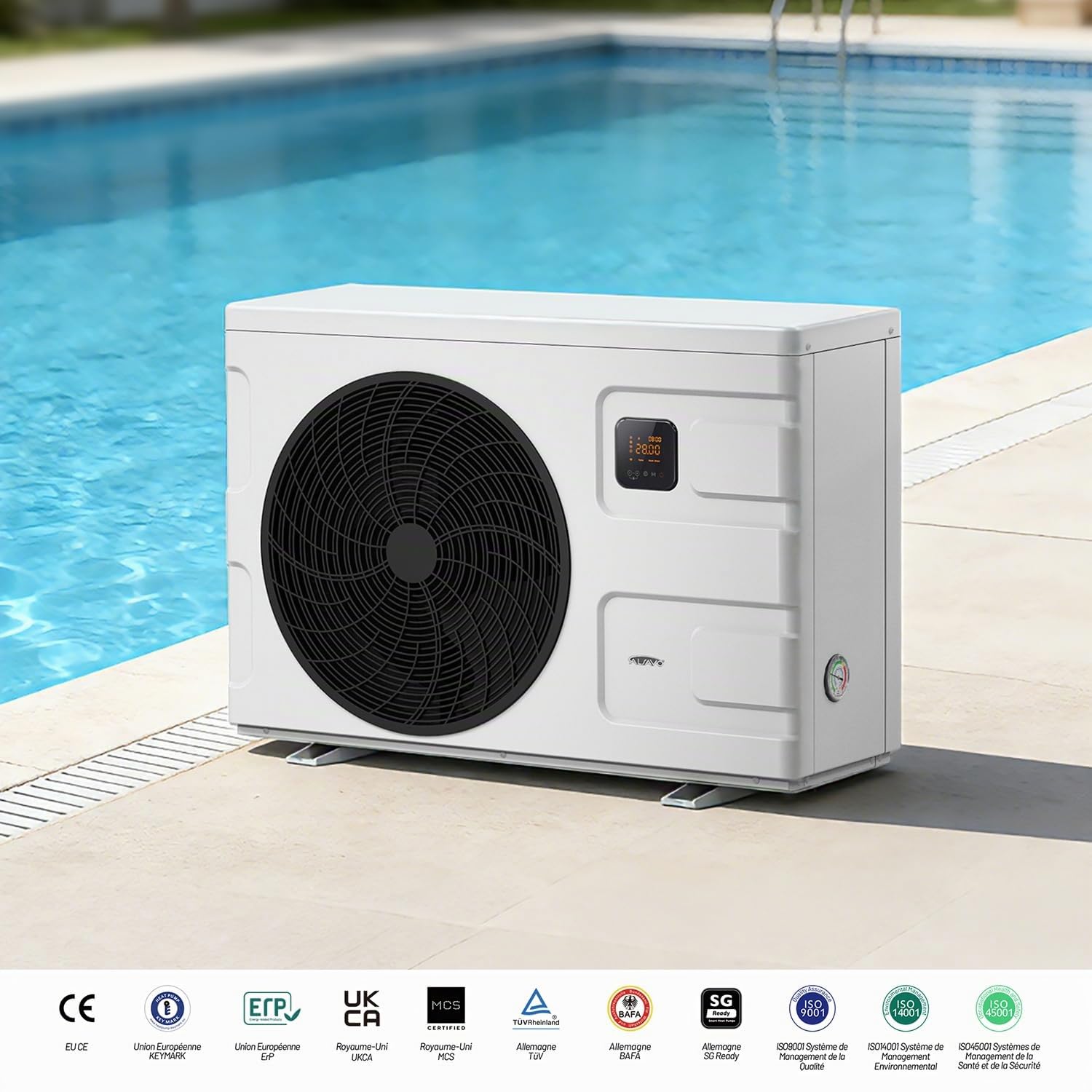 INVERBOOST Elite Pompa di Calore per Piscina Inverter 12,5 kW, per Piscine Fuori Terra Fino A 60 m³, Cop 16, Funzionamento Silenzioso, WiFi E Controllo Vocale